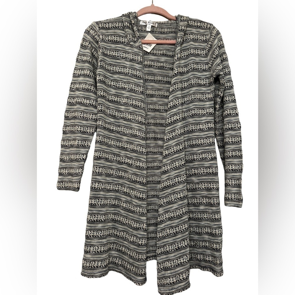 Say What? Open Front Tunic Sweater XS
